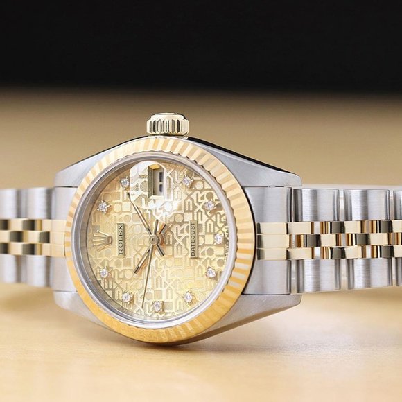 Rolex Datejust Champagne 18k Factory Women's Diamond Watch - Picture 2 of 6